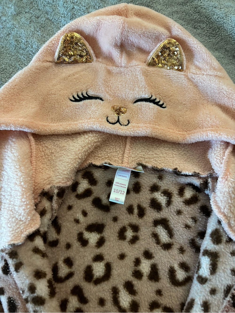 Girls Cat Robe - Picture 2 of 4